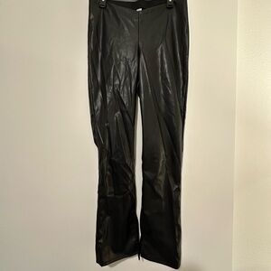 H&M Jet Black Faux Leather Trousers